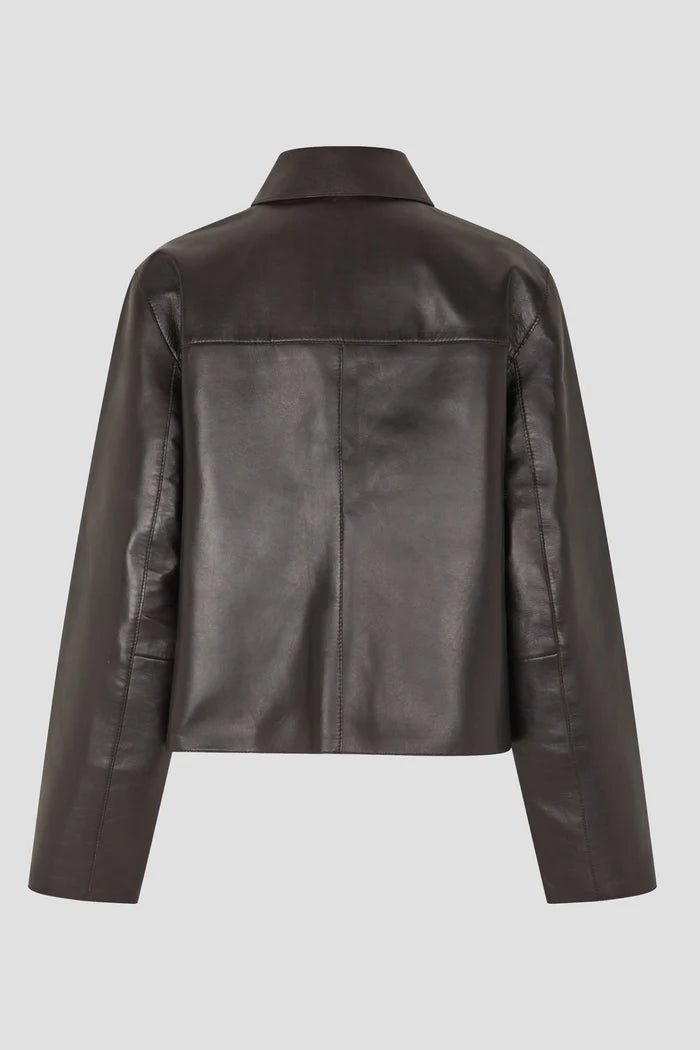 the EZAY leather jacket, demistasse