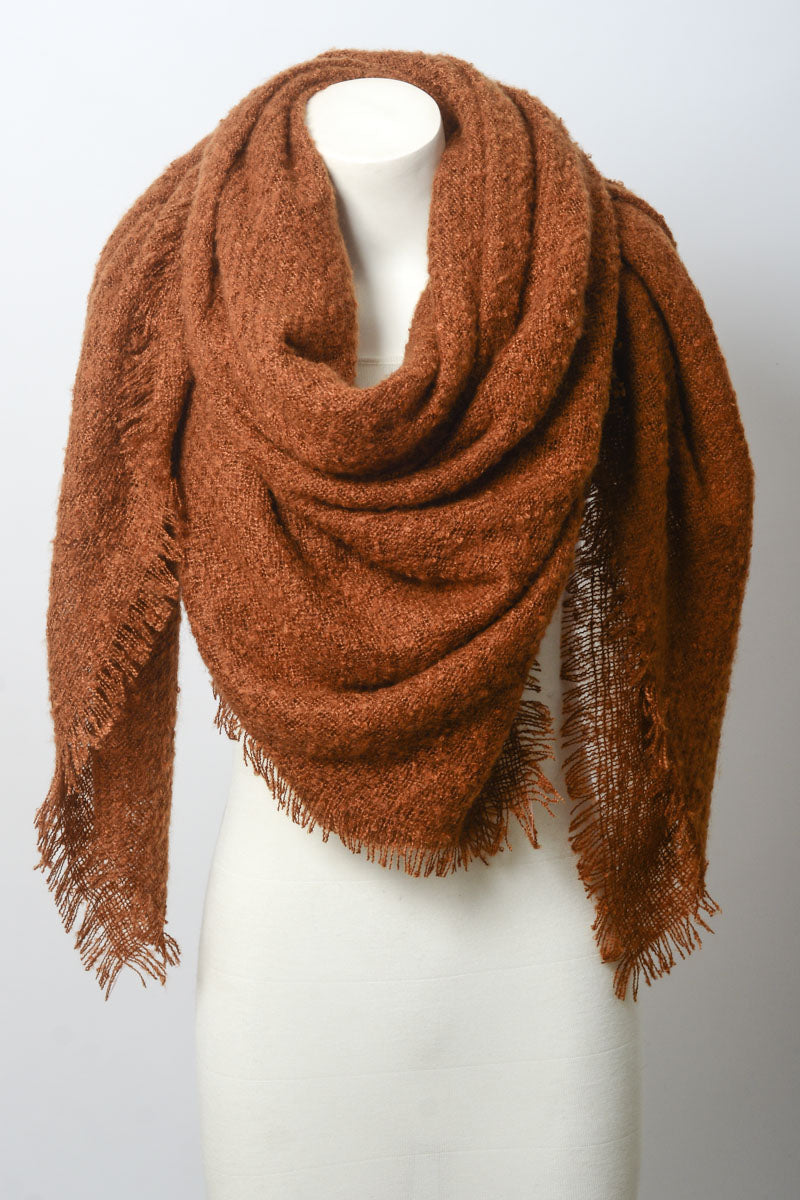the (faux) MOHAIR scarf, rust
