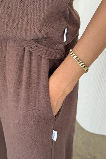 the POINTELLE pant, chocolate