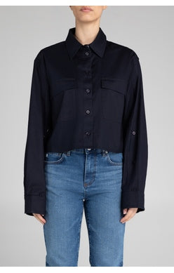 the MODERN crop shirt, navy