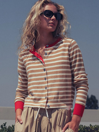 the STRIPE knit, camel