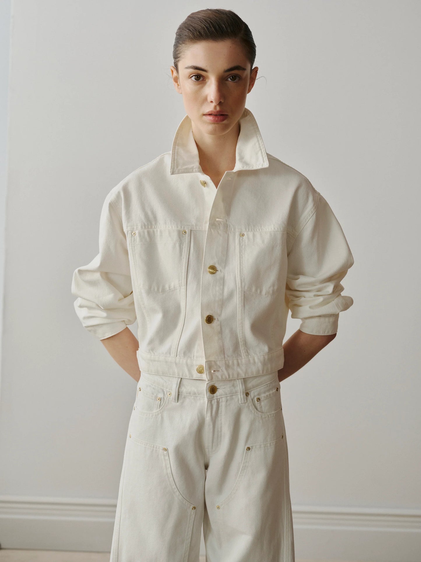 the JAIME denim jacket, white