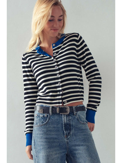 the STRIPE knit, black