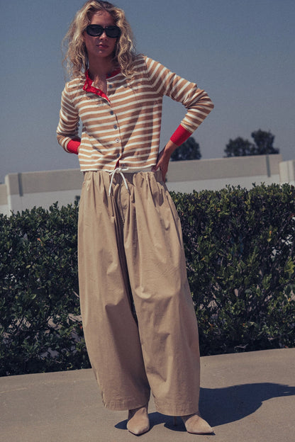 the STRIPE knit, camel
