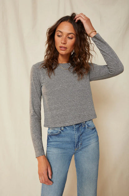 The LONGSLEEVE BABE TEE, Heather Grey