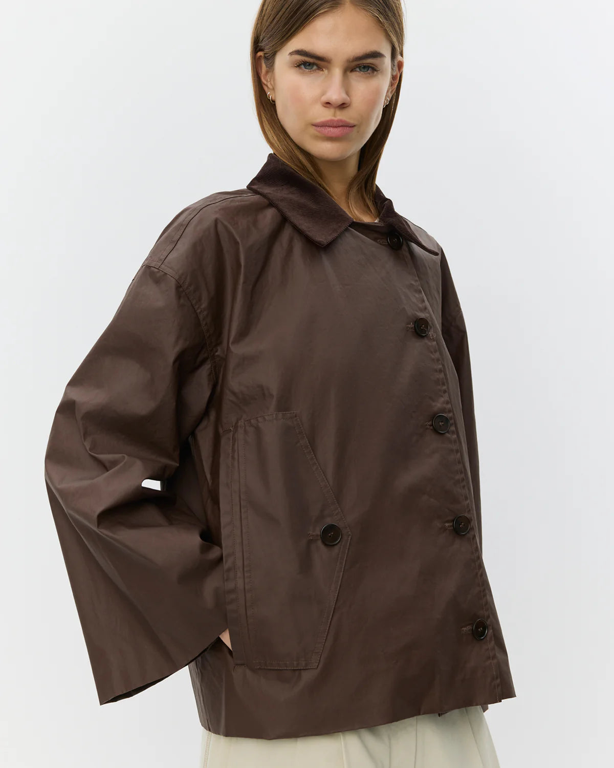 the AGATHASW jacket, dark brown