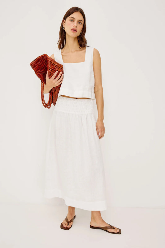 the ALESSA skirt, white linen