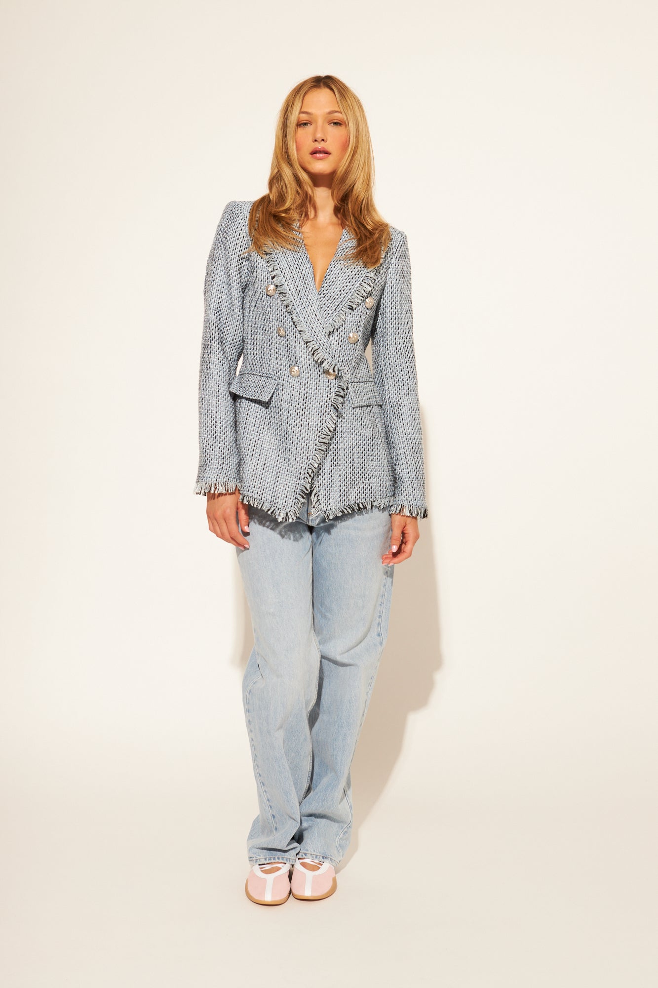 the ANDRES blazer, denim tweed