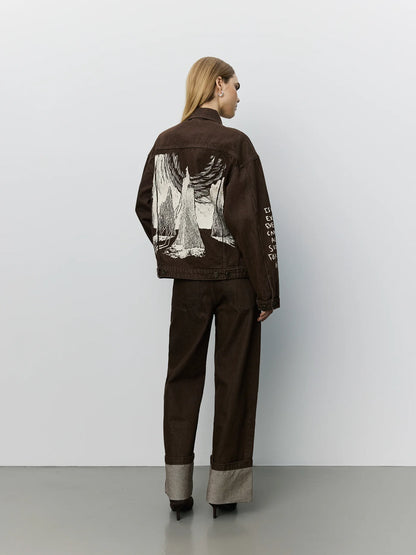 the AUDREY MOOMIN denim jacket, dark brown