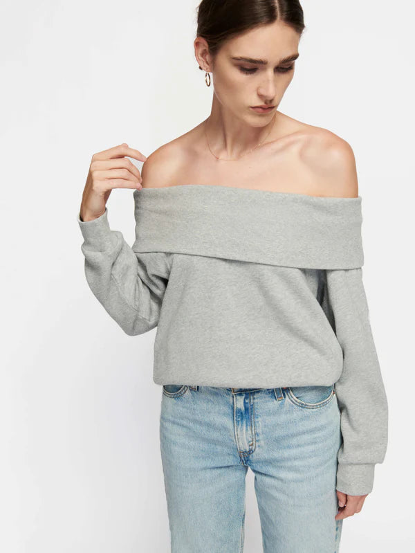 The BARBIE OFF-THE-SHOULDER Top, Heather Grey