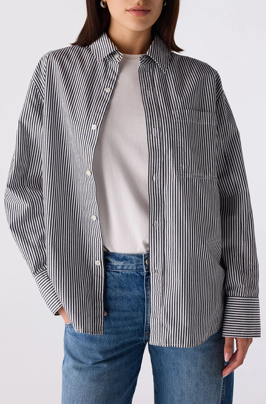 the RUTH oversized shirt, black x eggshell