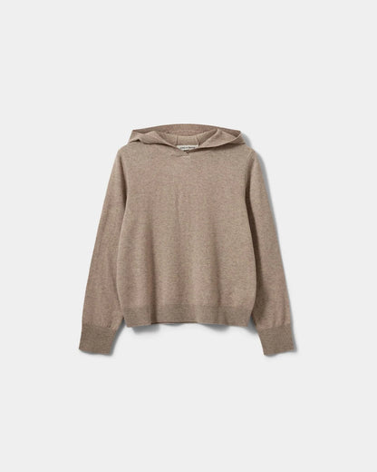 the CASSIESW knit hoodle, grey melange