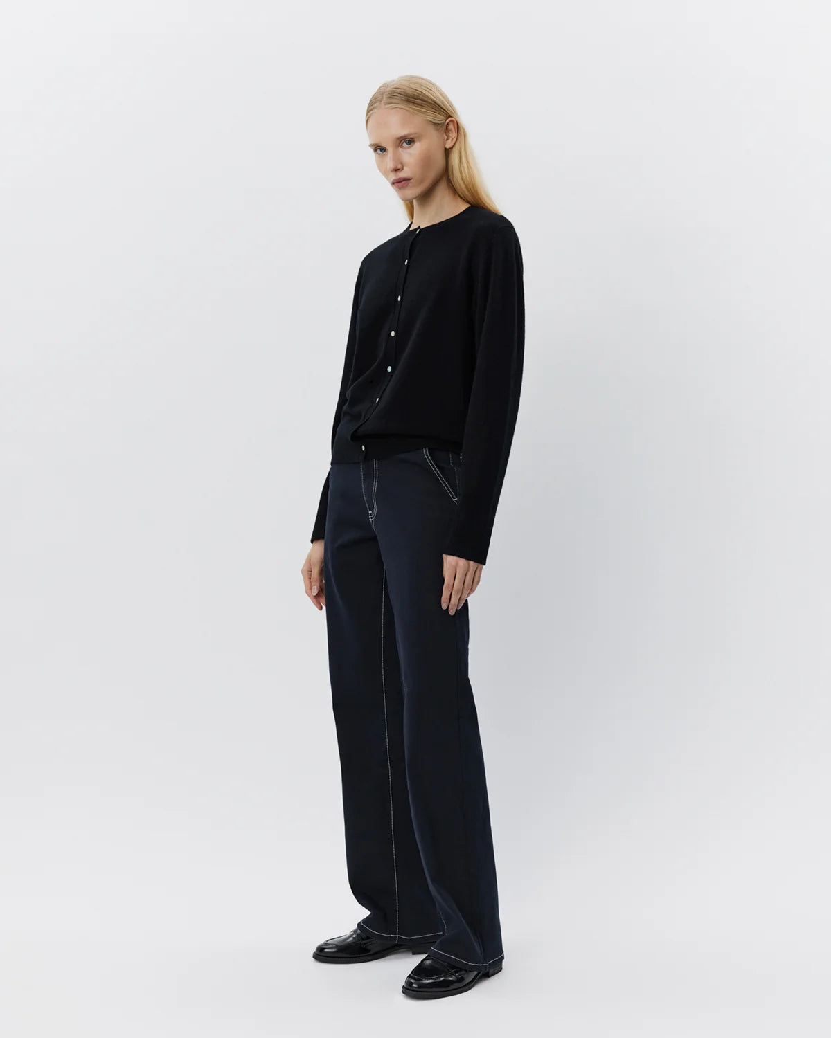 the CISSESW stripe cardigan, black