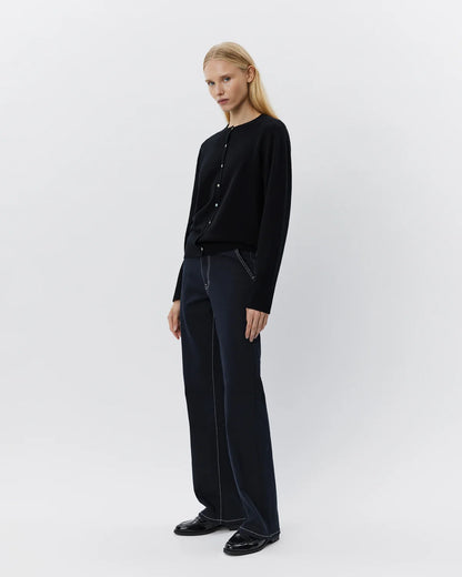 the CISSESW stripe cardigan, black