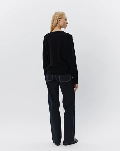the CISSESW stripe cardigan, black