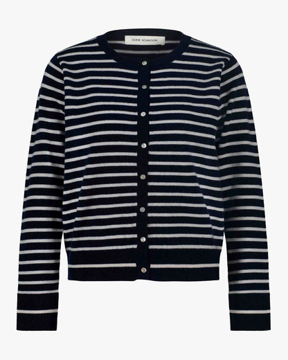 the CISSESW stripe cardigan, dark blue striped
