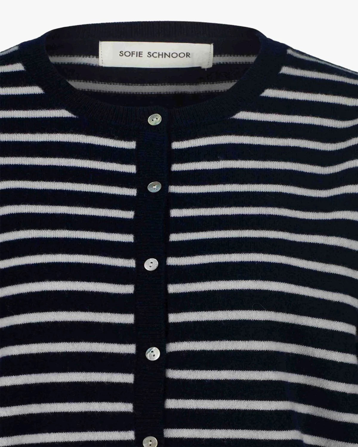the CISSESW stripe cardigan, dark blue striped