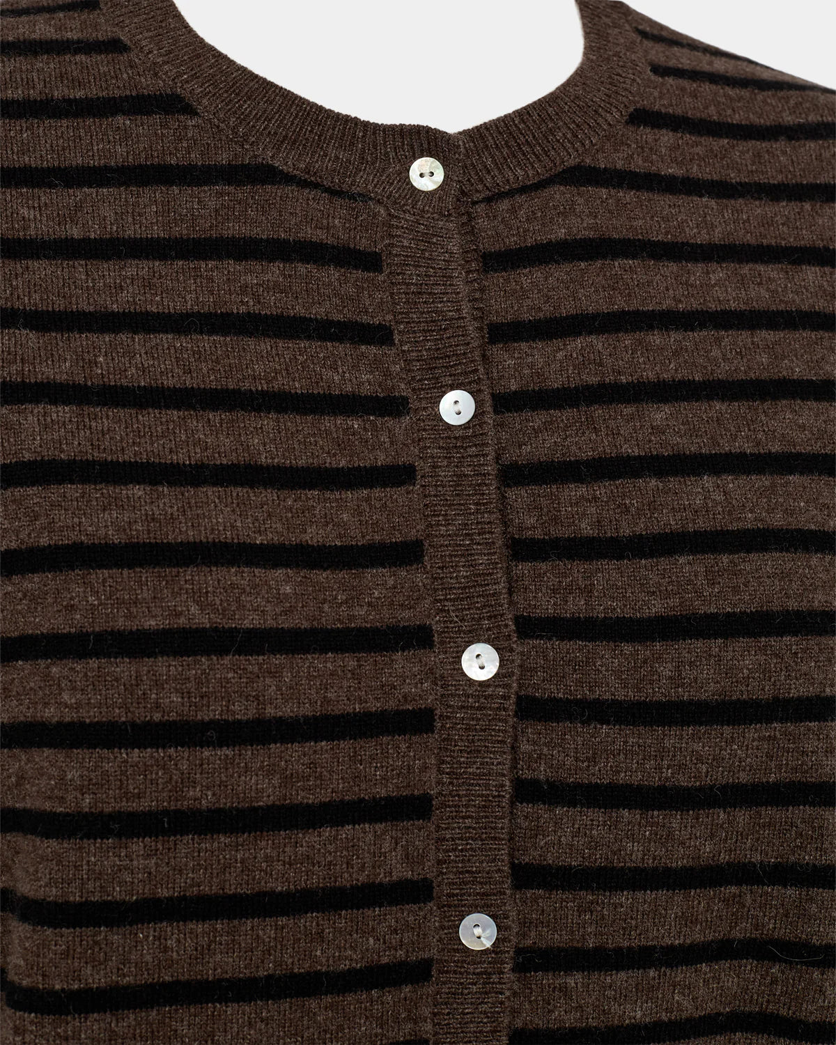 the CISSESW stripe cardigan, black x brown stripe