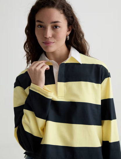 the LONDYN rugby top, sunlight yellow