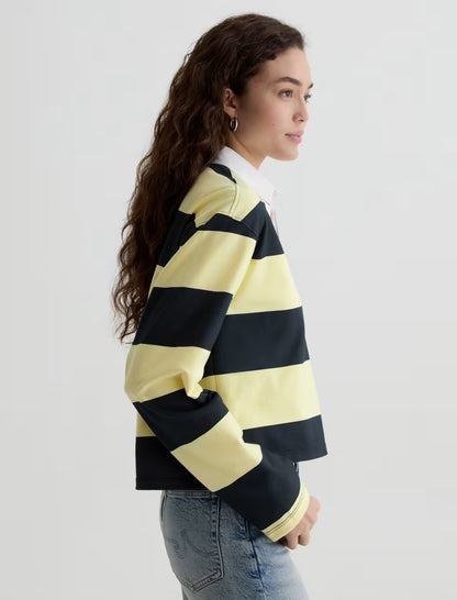 the LONDYN rugby top, sunlight yellow