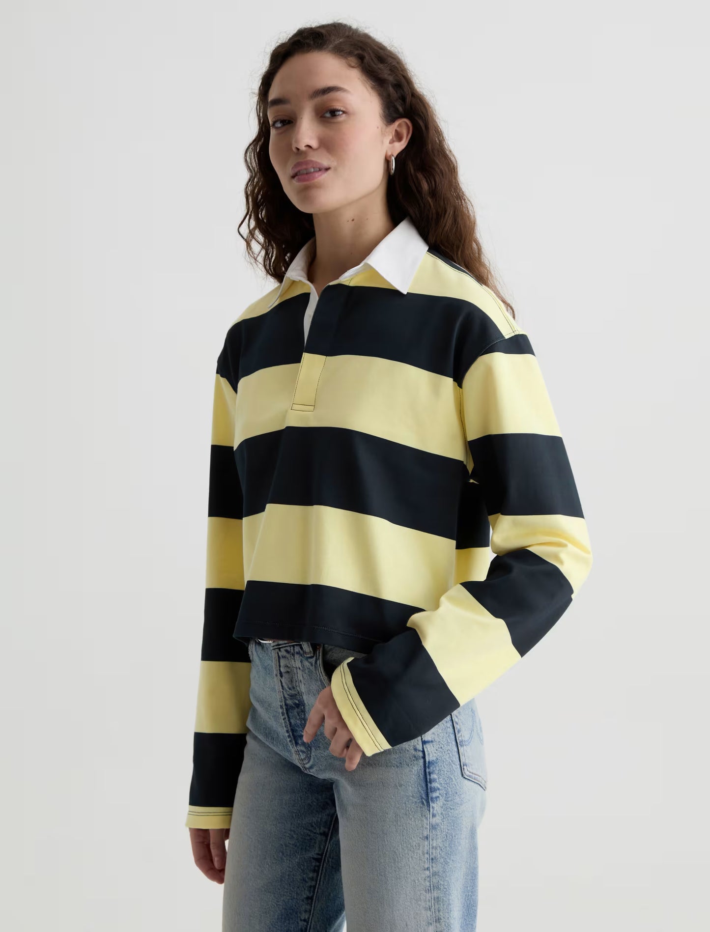 the LONDYN rugby top, sunlight yellow