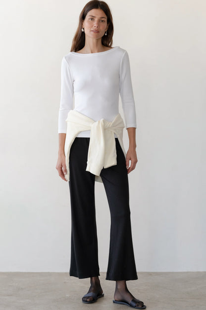 the BABY SCALLOP rib pant, jet