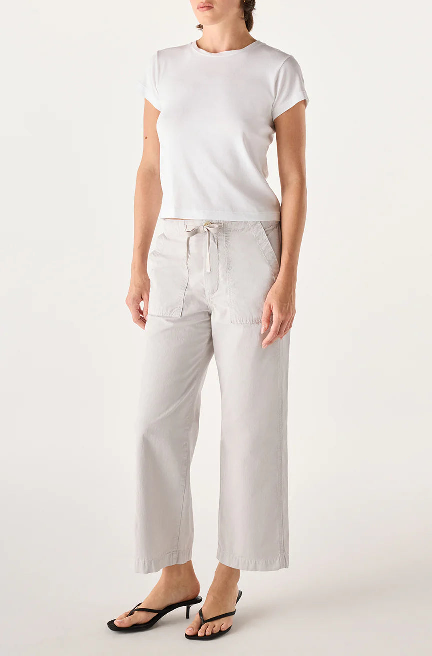 the EASY drawstring slouch crop, grey quartz