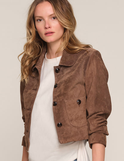 the BENLY suede jacket, mink