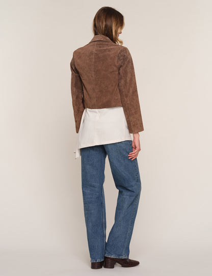 the BENLY suede jacket, mink
