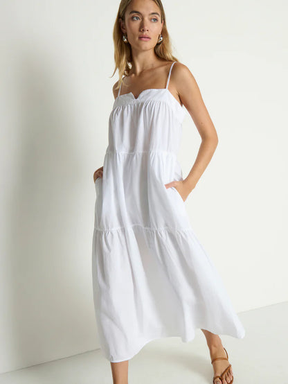 the MEADOW midi dress, white