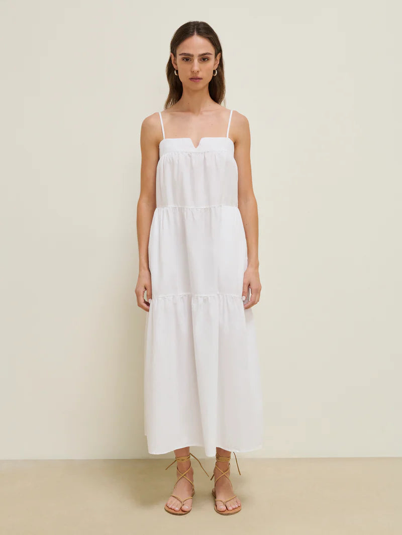 the MEADOW midi dress, white