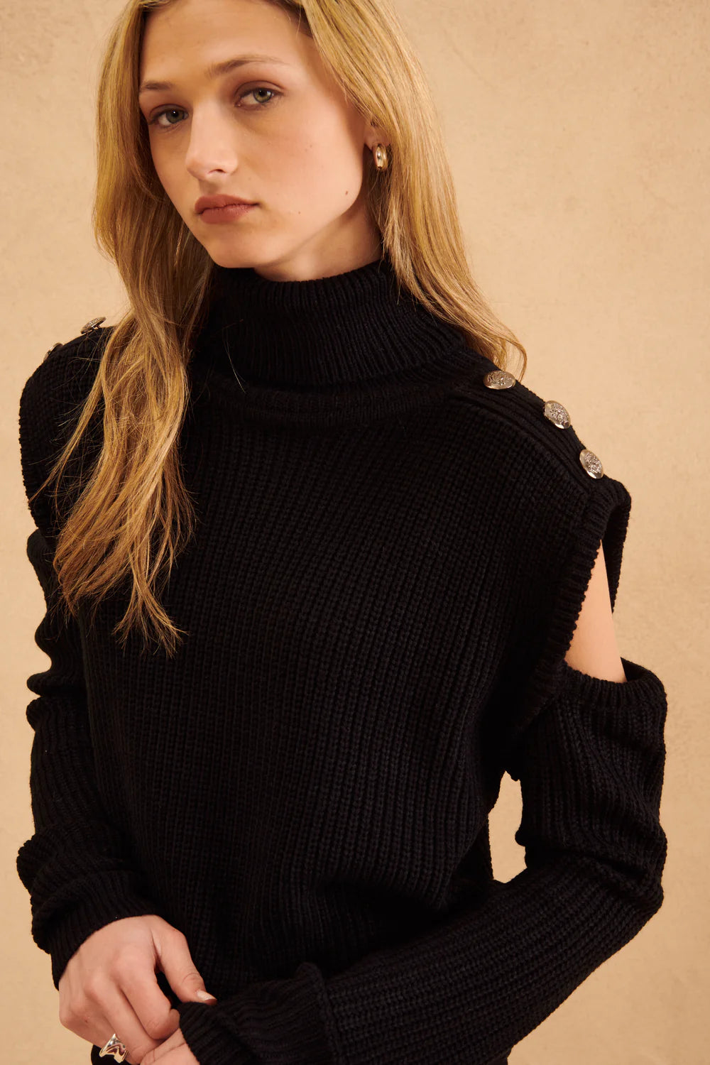 the NYLE knit, black caviar