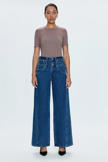 the CALEB stacked waist pant, reflection