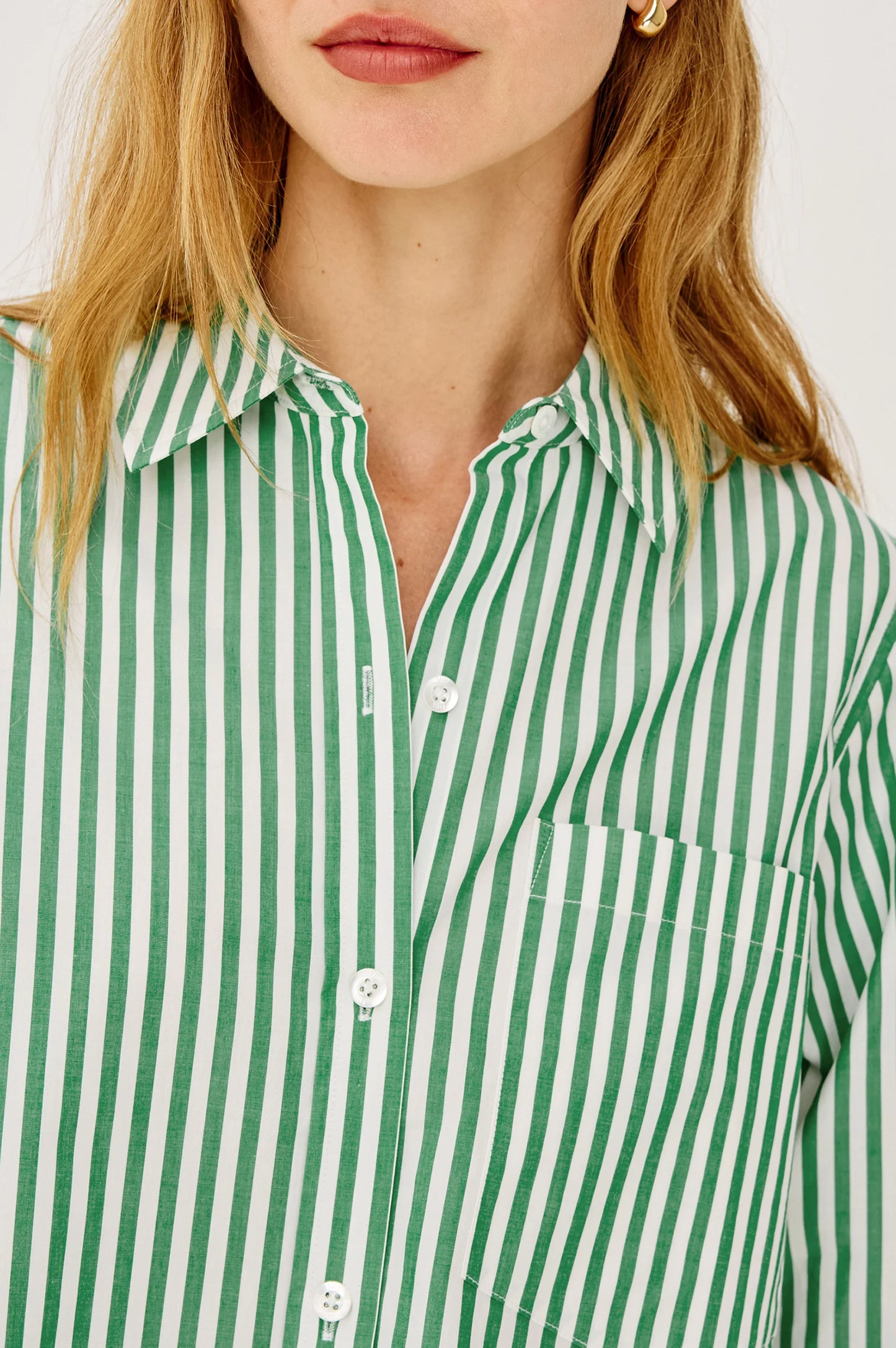 the RAMY shirt, emerald stripe