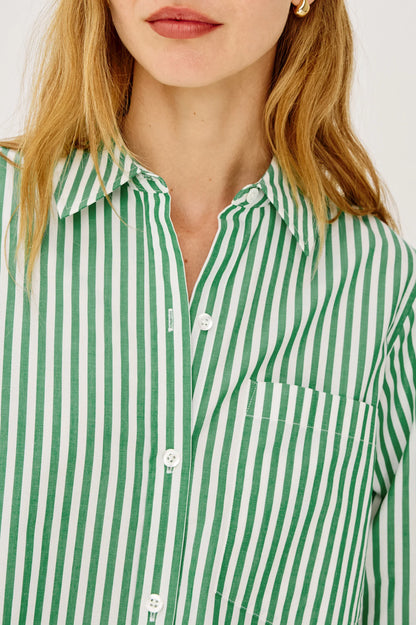 the RAMY shirt, emerald stripe
