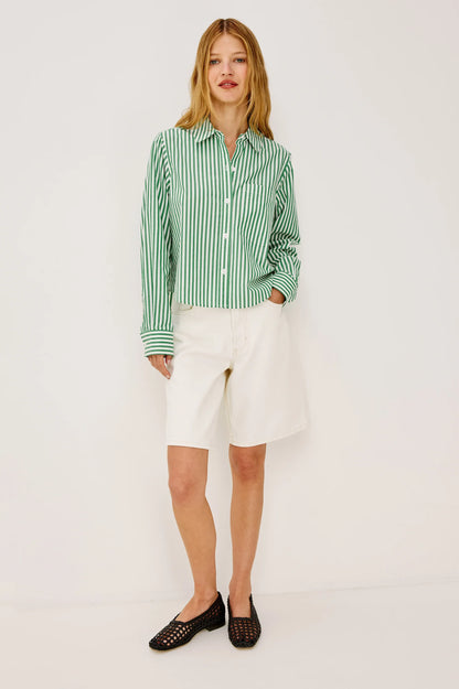 the RAMY shirt, emerald stripe