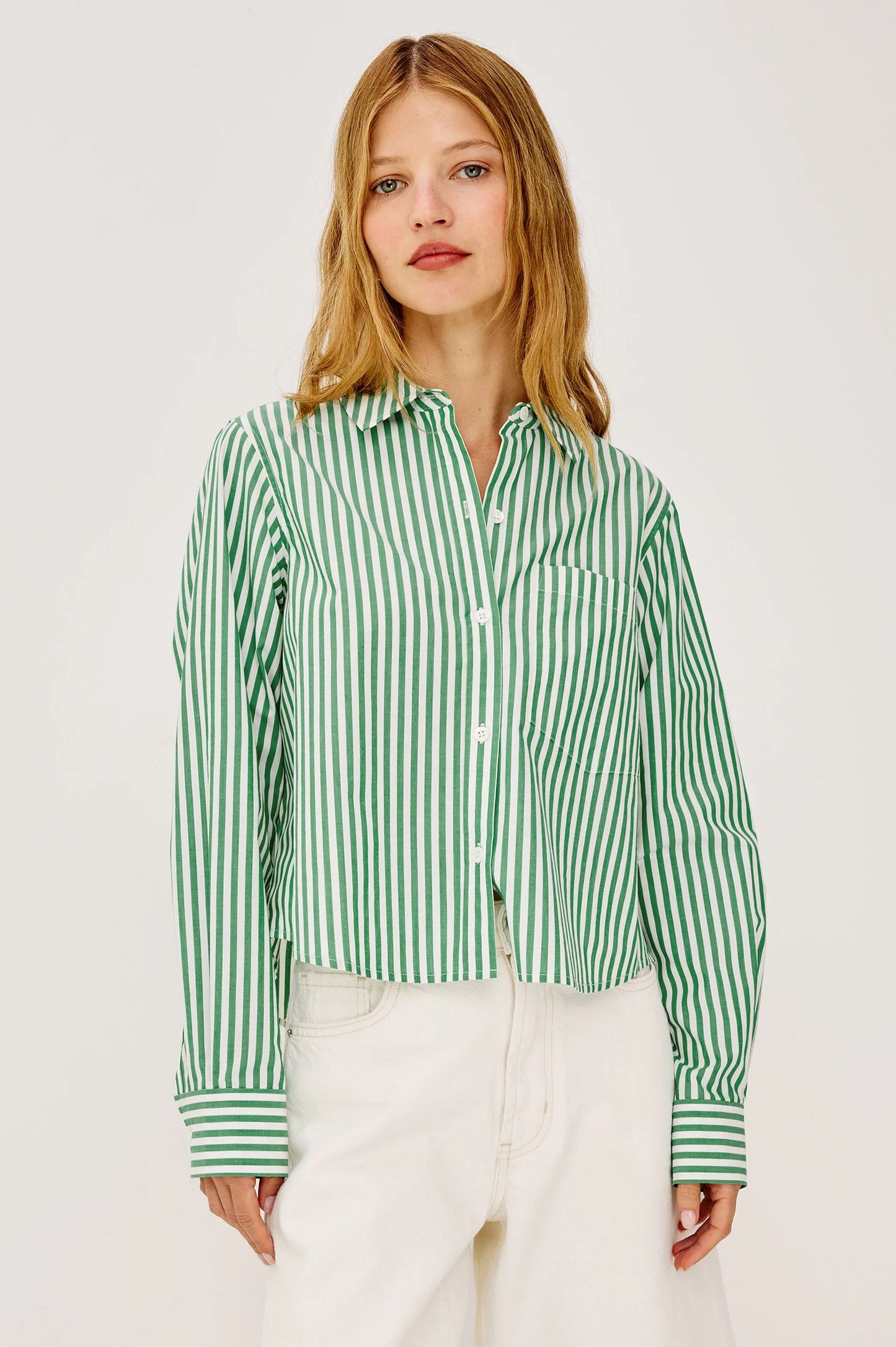 the RAMY shirt, emerald stripe