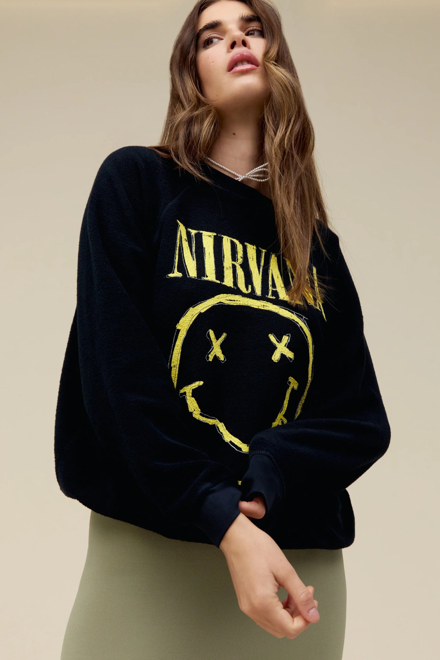 The NIRVANA Smiley Pullover, Black Onyx