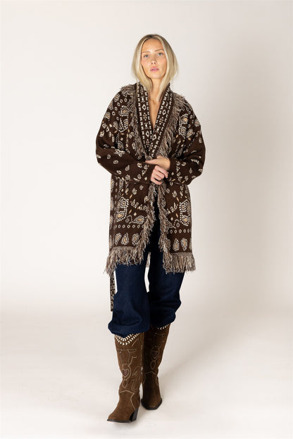the FAIR ISLE cardigan, chocolate