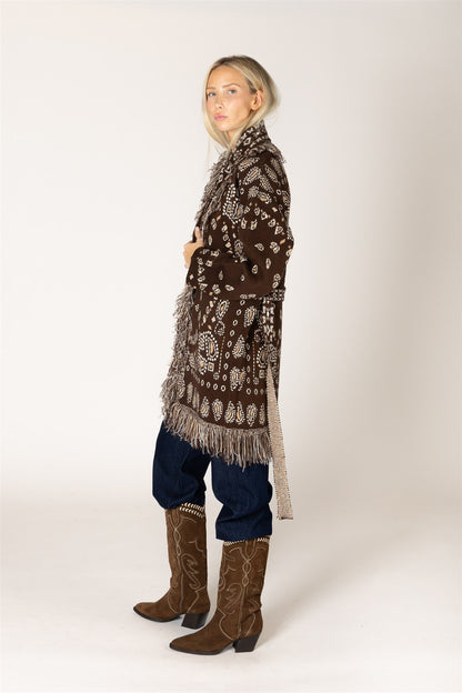 the FAIR ISLE cardigan, chocolate