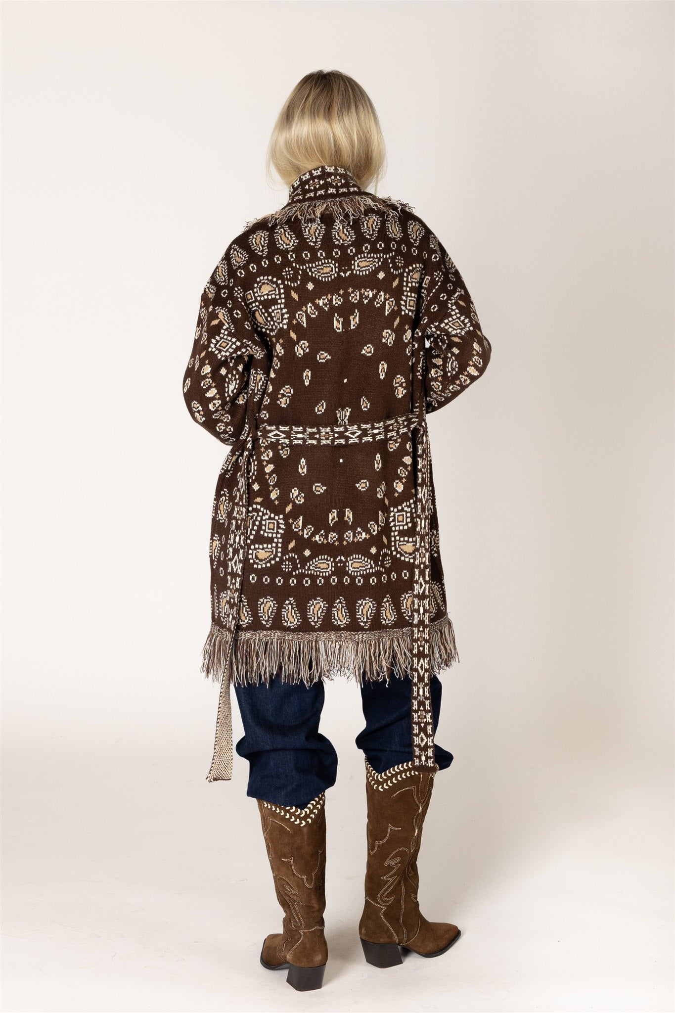 the FAIR ISLE cardigan, chocolate