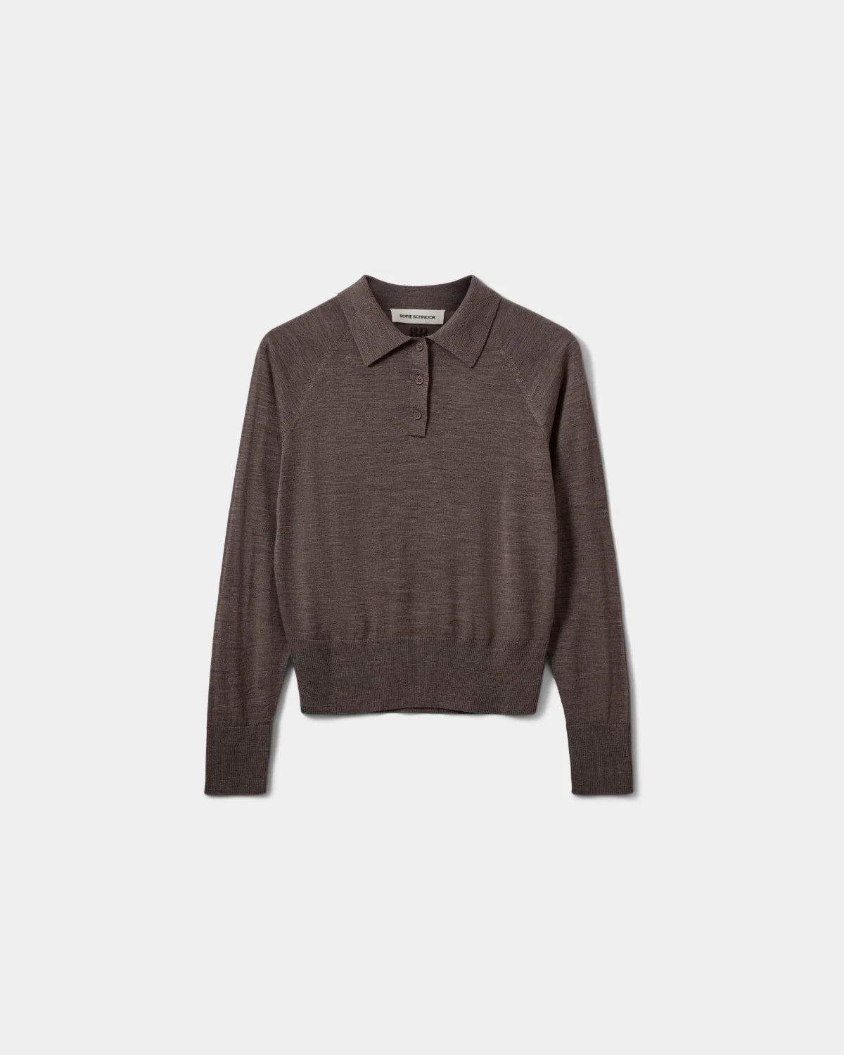 the SELENESW knit polo, brown melange