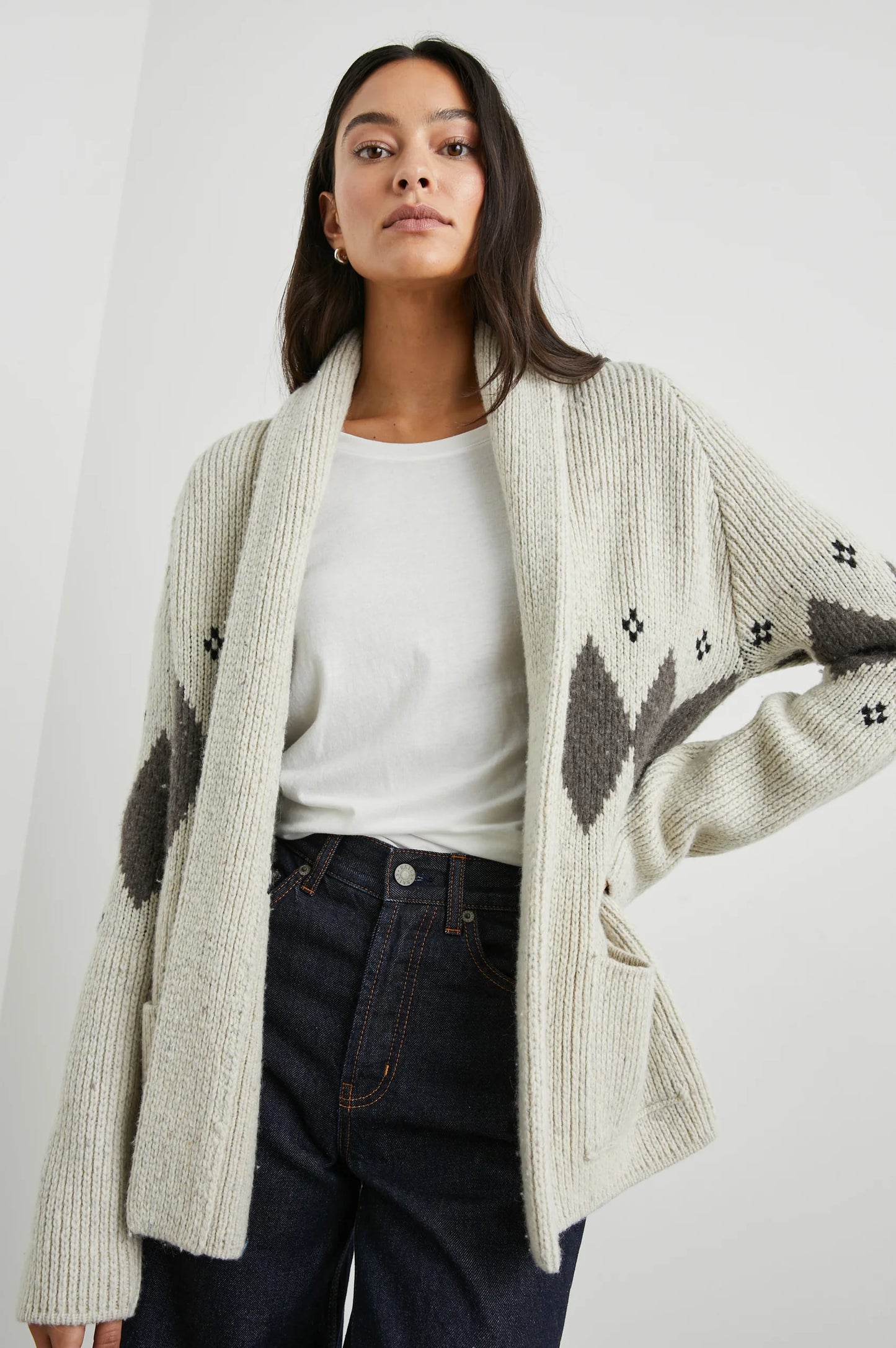 The SILAS Sweater, Oatmeal Argyle
