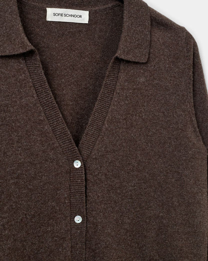 the SKYLARSW cardigan, brown fudge
