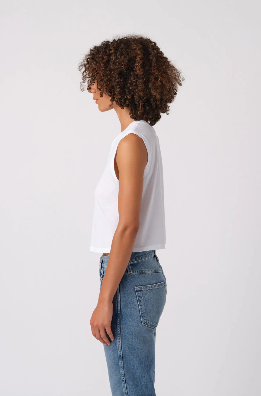 The SLEEVELESS BABE Tank, White