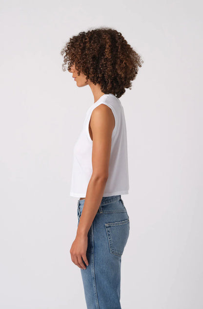 The SLEEVELESS BABE Tank, White