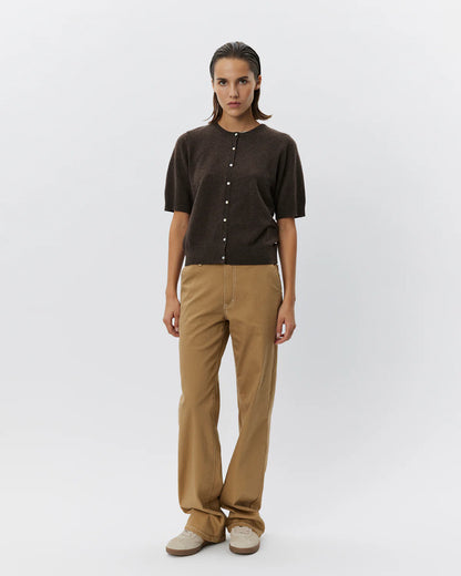 the SUNASW cardigan, brown fudge