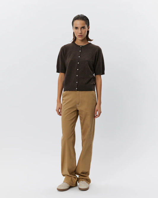 the SUNASW cardigan, brown fudge