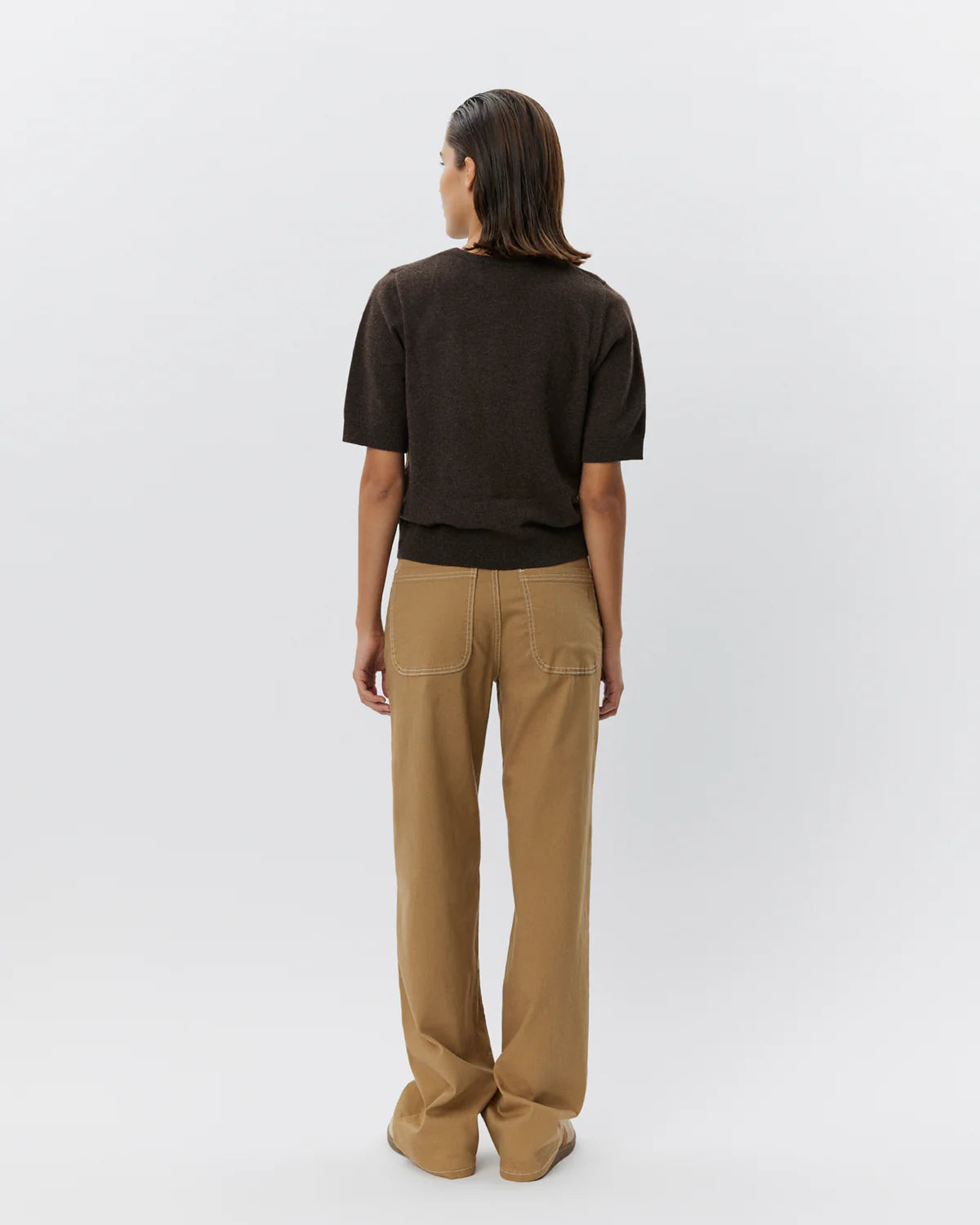 the SUNASW cardigan, brown fudge