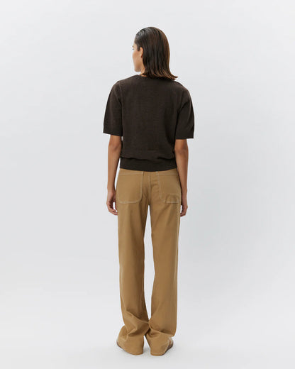 the SUNASW cardigan, brown fudge